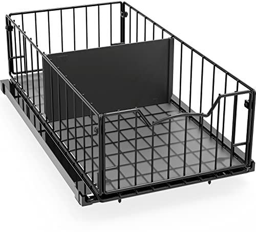 Simple Houseware Panier Coulissant pour Armoire coulissante Noir