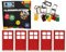 CMC imports 5 x Klemmbausteine Türen Türrahmen + Türblatt 1 x 4 x 6 Noppen City Gebäude Stadt 60596 (Weiß - Rot)