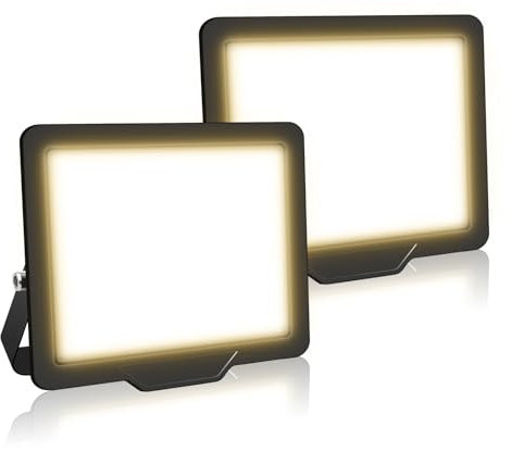 AUXTINGS 2 Stücke 20W LED Strahler Außen, 2000LM 4000K Warmweiß LED Fluter Außenleuchte, IP66 Wasserdicht Scheinwerfer Licht Wandleuchte für Garten Garage Sportplatz Hinterhof