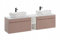 Muebles Slavic Armadietto da bagno sospeso 2 lavabi da appoggio, cassetti, mensole, rosa, 180 cm, mobile da bagno moderno