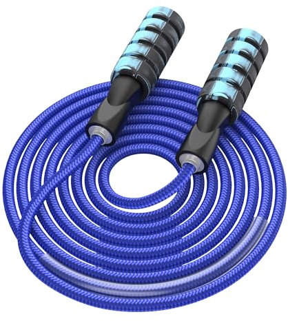 Cotton Adjustable Skipping jump rope,Adult and Children Athletic Fitness Exercise Jumping Rope (blue, 3m)
