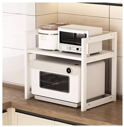 MOBAAK Mensola Microonde Mensole Cucina Scaffale Per Forno A Microonde Da Cucina Space Rack In Alluminio Per Cuociriso Ripiano Salvaspazio Cucina(Color:White)