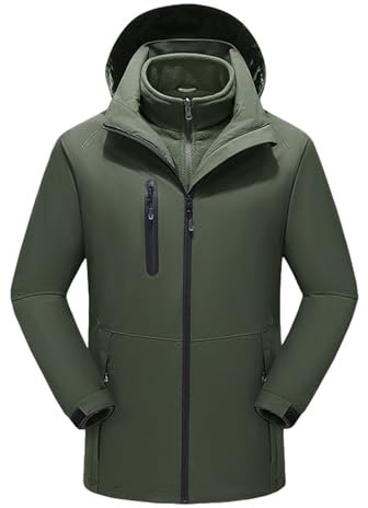 SRZYMJ Windjacke Herren Wasserdicht Jacke Leicht Faltbar Rundhals Lose Longsleeve Imprägnierspray Jacke Waterproof Jacket Jacke Leicht Faltbar AG Sweatjacke Herren Mit Kapuze Gefüttert XL