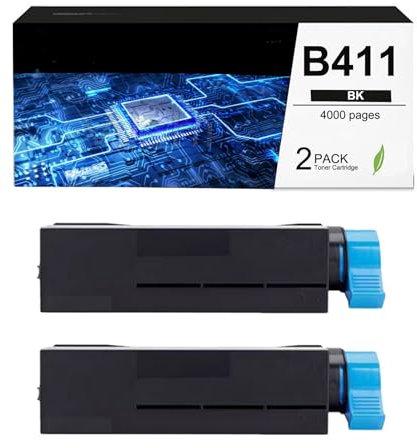 CAIDI Tonerkartusche, kompatibel mit B411 B431 44574702, Ersatz für OKI B411 B411D B411DN B431D B431DN Plus MB491 Plus MB461 MB471 MB471W (4000 Seiten, 2 Schwarz)