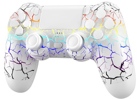 CSWXIO Wireless Controller für PS4, Gamepad Controller kompatibel mit PS-4/Slim/Pro/PC, Joystick mit RGB LED,Dual Vibration,6-Achsen Gyro Sensor,Touchpanel,Audio Jack