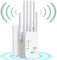 Ripetitore WiFi, amplificatore di segnale WiFi, estensione WiFi Booster, 6 antenne, 2 porte LAN, copertura fino a 300 metri quadrati Amplificatore WiFi facile da usare per la casa e l'ufficio.