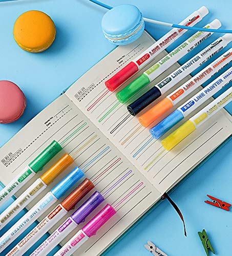 Itonash Rotuladores de Contorno con Purpurina, Rellenos de Medias para Niños, Juego de Bolígrafos con Purpurina Metálica para Pintura Navideña, Tarjetas de, Saludos de (Rotulador