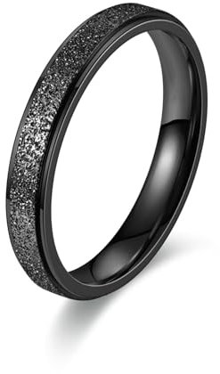 Wycian Verlobungsring Vintage, Eheringe Carbon Titan Edelstahl Schwarz Größe 67 (21.3) 4mm Mattes Finish Personalisiert für Mutter Geburtstag
