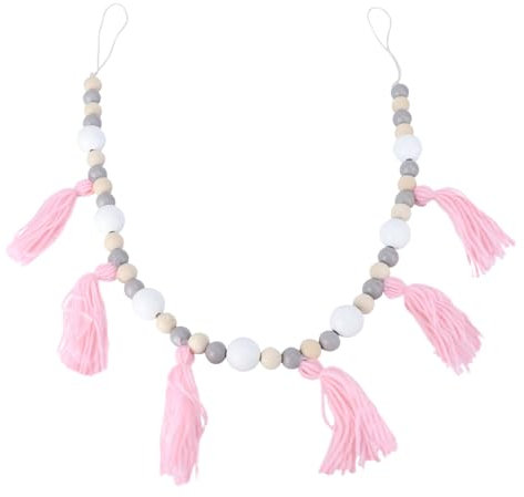 Gatuida 6stücke Holz Quasten Anhänger Wandbehang Deko Hängend Für Home Decor Ornament Mit Perlen Für Innen Und Außendekoration