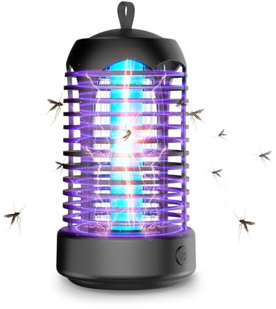 Lámpara Antimosquitos Electrico, Mata Mosquitos Electrico Lampara Mosquitos, Atrapa Mosquitos con LED,IPX4 Impermeable,Area Efectiva 80-140m² para Interior y Exterior