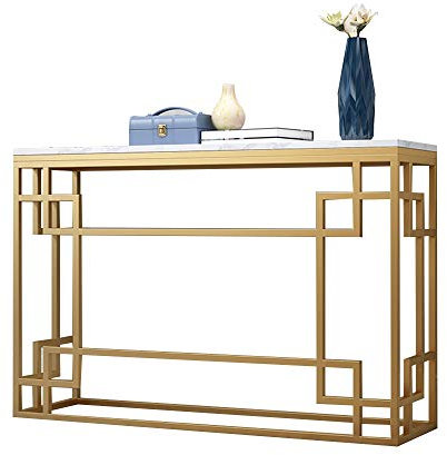 JYBNBBE Console Murale décorative en marbre, Table d'appoint, canapé, Table d'entrée, pour Couloir, entrée, Salon, Blanc, 76 x 28 x 74 cm,B