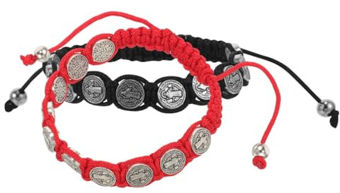 Ipetboom 1 Paio Bracciale Rosario Comunione Corda Uomo Cattolico Uomini Braccialetto Perline Tallone Bracciali Bracciale Regolabile Da Donna Lega Di Zinco
