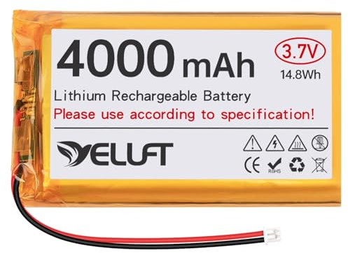 1 Stück 3,7V 4000mAh Lithium-Polymer-Akku 1S 124065 Wiederaufladbar Batterie mit Schutzplatine und JST1.25-Stecker für Arduino ESP32-Entwicklungsboard