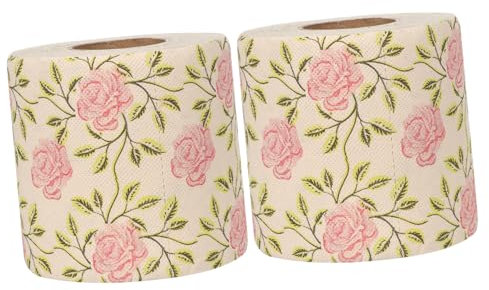 CIYODO 2rollen Toilettenpapierrollen Mit Rosenmotiv Badezimmerpapier Blumenmuster Toilettenpapier Für Zuhause Und Reisen Aus Natürlichem Bambuszellstoff