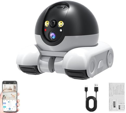 Distancebot Pro, Distancebot Pro Robot, Patrol Buddy Robot Camera on Wheels, 360° Camera with 2-Way Talk, APP Remote Control, Night Vision, 1080p HD, Ultra-Long Battery Life (Insert SIM card)