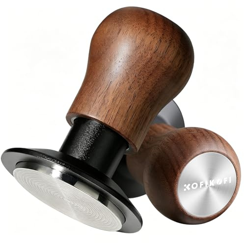 KOFIKOFI 51mm Kaffee Tamper mit Base Ripple, 3 Federn, 30lbs Anpressdruck Espresso Tamper 304 Edelstahl kaffeestampfer mit Sound Feedback, Espresso Zubehör für Cafés und Kaffeeliebhaber