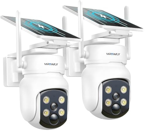 MROWLY Telecamera WiFi Esterno Senza Fili a Batteria 4MP/2.5K, 2PZ