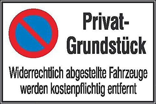 Betriebsausstattung24® Format 4044589014795 - Symbol privat-grundstäck Aluminium geprägt