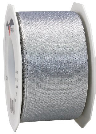 Präsent C.E. Pattberg Wien Geschenkband Silber, 20 m Geschenkband zum Einpacken, 60 mm Breite, Zubehör zum Dekorieren & Basteln, Dekoband für Geschenke