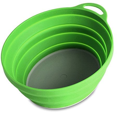 Lifeventure Silicon Ellipse Collapsible And Portable Bowl For Camping, Travel & Outdoor - Green