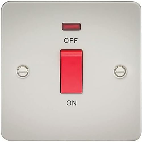 Knightsbridge FP8331NPL FPAV8331NPL Flat Plate 45A 1G Dp Switch with Neon-Pearl