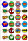 24 Precut 40mm Round Superhero Logo Themed Edible Wafer Paper Cake Toppers