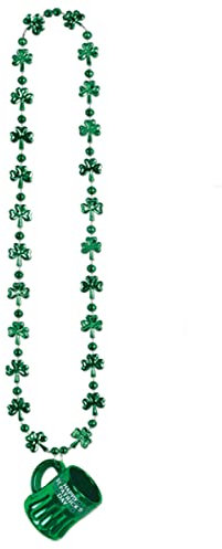 DEGUISE TOI - Collier Chope St Patrick - 1 Collier chope - Taille Unique - Vert - Accessoires pour déguisement - Plastique - -