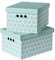 SOFTILLO Pack of 2 Decorative Storage Boxes With Lids Home Office Bedroom Wardrobe Box Organiser Archive Box with Lid Multi-Use General Storage Archive Box Lid Stylish Set XLarge Light Green Dots
