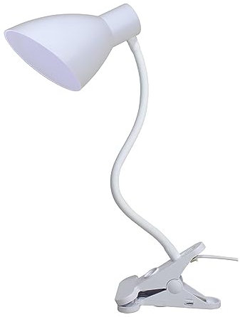 STBTECH LED Desk Lamp White,e27 Screw Light Bulb Holder,Adjustable Flexible Gooseneck & clamp on lamp,Modern Table Lamps for Living Room,Office,Kid,Study,Reading,Work,Home,UK Plug(not Included Bulb)