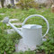 HORTICAN 5 Liter Gießkanne aus verzinktem Stahl, dekorative weiße Gießkanne im Bauernhausstil, Metallgießkanne, Abnehmbarer Rosettendiffusor, perfekt für den Innen- und Außenbereich