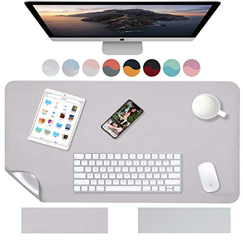 Weelth Schreibtischunterlage, Tischunterlage, Multifunktionales Office Mousepad, PU Leder doppelseitig Unterlage Schreibtisch für Bürooder Heimbereich