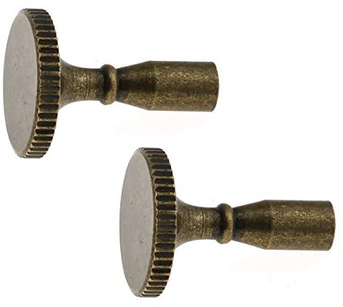 E-Outstanding Lamp Turn Knob 2PCS Antique Brass Knurled Lamp Keys for Turn Knob Socket