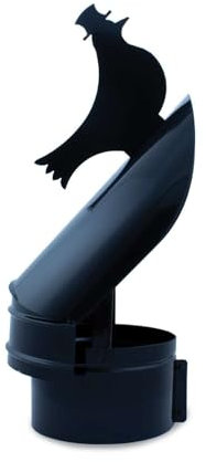 CAEXVEN Sombrerete Giratorio tipo Veleta para chimeneas en Acero pintado en Negro - Serie lisa - 120/125 mm
