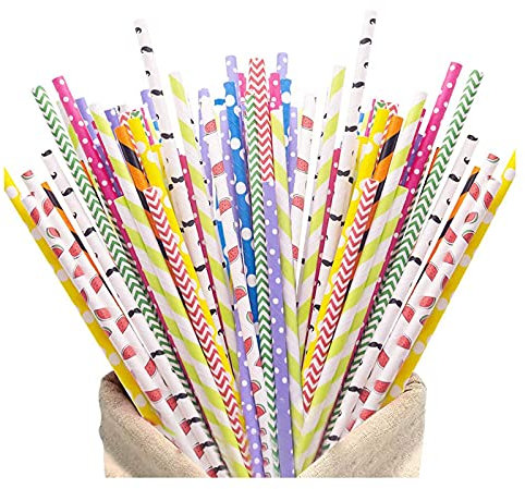 200 Pailles en Papier Bio, Pailles Papier Réutilisables,Pour Diverses Occasions,Célébration de Mariage, les Fêtes, les Mariages, les Anniversaires (Couleur)
