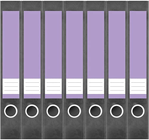 Etiketten für Ordner | Lila 6 | 7 Aufkleber für schmale Ordnerrücken | Selbstklebende Design Ordneretiketten Rückenschilder