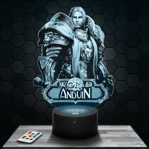 Nachttischlampe - Touch-Nachtlicht WOW Anduin 3D-LED-Lampe Illusion, Geschenkidee Weihnachten Geburtstag Junge und Mädchen Nachttischlampe Kinder- oder Erwachsenenzimmer TOP