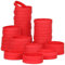 100PCS Silicone Bracelets Wristbands,Blank Rubber Wristbands Elastic Universal Bracelets Rubber Wholesale Bracelet Bands Bulk for Adults Men Women Red