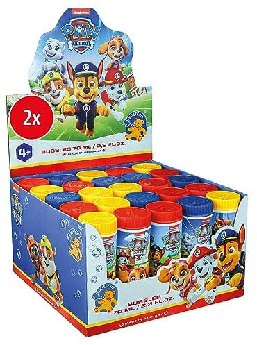 PUSTEFIX Seifenblasen Set I 50x Klassik 70ml PAW Patrol I Bunte Bubbles Made in Germany I Seifenblasen für Kindergeburtstag, als Mitgebsel oder Gastgeschenk I 50 x 70 ml Vorteilspack für Kinder