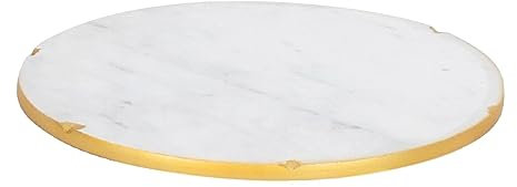 Sharplace Plateau de vanité Rond en marbre - Organisateur de Bijoux et de Parfum, Plateau de Rangement Circulaire, Diamètre 30CM