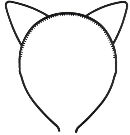 Lot de 12 bandeaux d'oreilles de chat - Avec oreilles de chat - En plastique - Pour femmes et filles - Pour la vie quotidienne et les fêtes - Noir