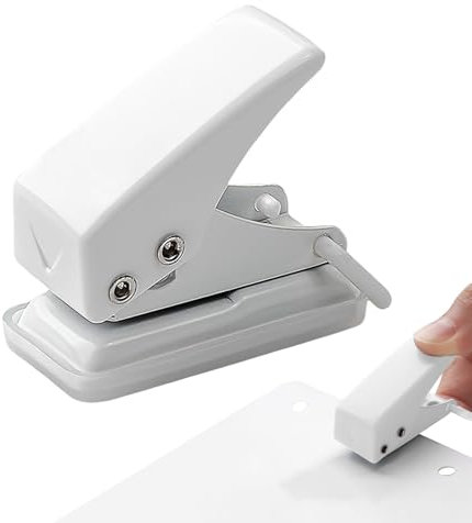 Mini Perforatrice Manuale Multifunzione Portatile, Bianco, Perfora Facilmente Carta, Cartone, Plastica, Ideale per Album Fotografici, Souvenir e Segnalibri, Design Ergonomico e Pulizia Semplice