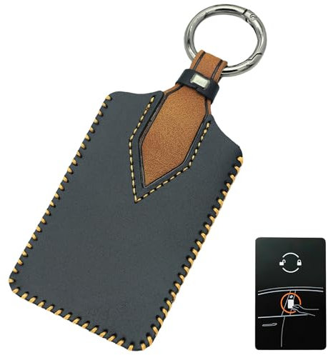 QIULIFAN Schlüsselkartenhalter für Tesla Model 3 Model Y Echtleder Schlüsselhülle für Tesla Schlüssel Karte, Schwarz