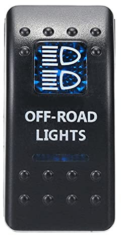 1 stücke 12V 24V Auto Boot Caravan Rocker Schalter Wasserdichte Wippschalter Dual Blue LED Lichtleiste 4x4(Red)