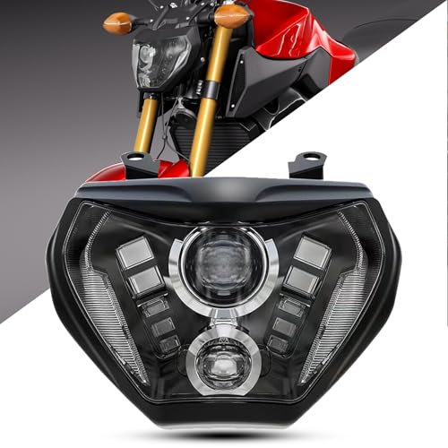 bamotoop 92W Motorrad LED Scheinwerfer e Geprüft mit Tagfahrlicht Projektions Scheinwerfer für Yamaha MT 09 FZ 09 2014-2016