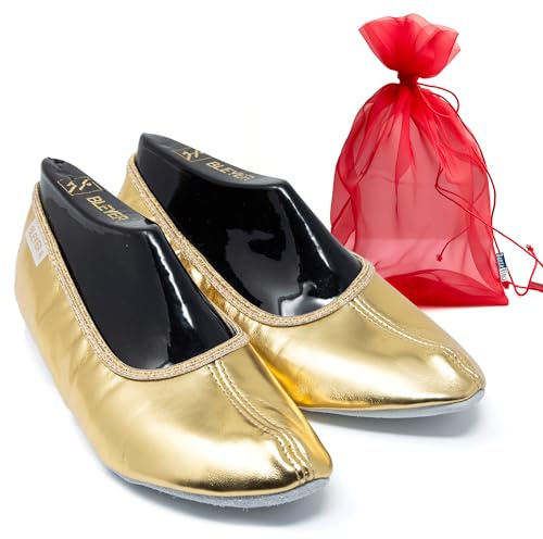 DanzaVinci Bundle Bleyer Turnschläppchen 5511 mit Chiffonbeutel, Gymnastikschuhe mit Ledersohle, Schläppchen für Bauchtanz