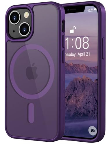 ORDA Magnetic Case for iPhone 13 mini Case Compatible with MagSafe,Military Shockproof Ultra Slim Translucent Matte,Scratch & Fingerprint Resistant -5.4 Dark Purple