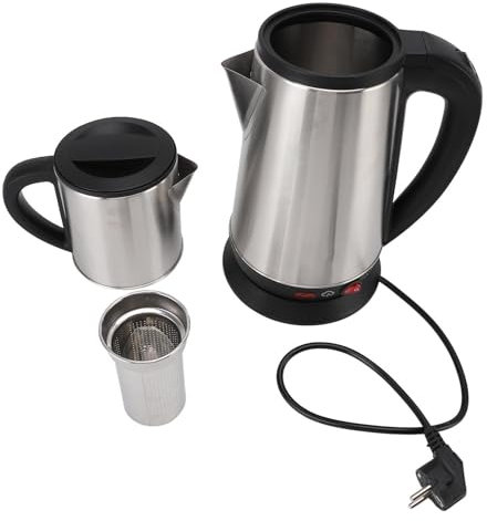 2L Kettle + 1L Tapot Turkish Kettle Set, 1800W Potencia de acero inoxidable fabricante de té negro y herbal de té de té doble de tetera turca con base de calefacción oculta