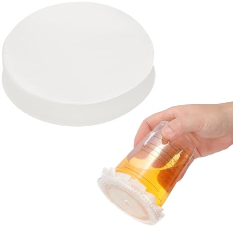 PATIKIL 4.7 Inch Leak-Proof Cup Cap Lid Liners, 500 Pcs Round Sealing Paper Pads Disposable Paper Cup Cover Sealer Film for Plastic Drink Milk Tea Coffee Beverage, White