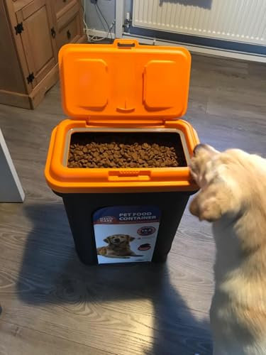 Pet Dry Food Storage Bin Container Dog Cat Animal Bird Seeds Storage Box Tub (Orange)