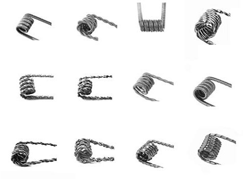 Set 1, 12x verschiedene Coil Fertigcoil Set prebuilt Wickeldraht E Zigarette RDA RBA